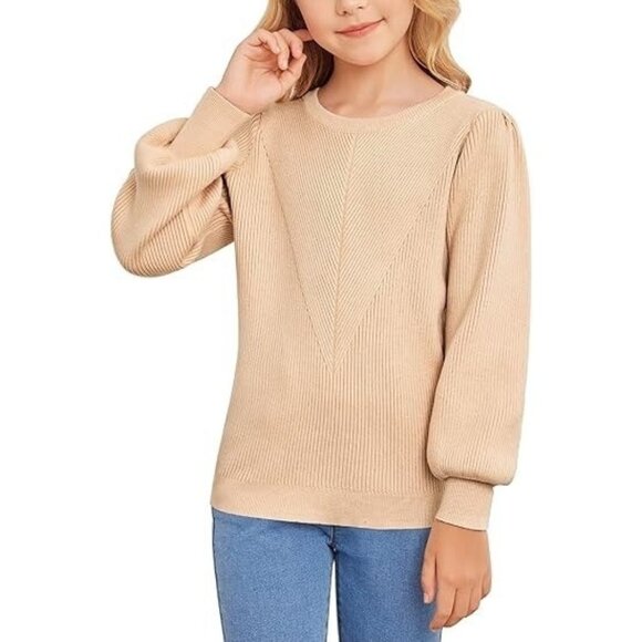 &merci Crewneck Puff Long Sleeve Chunky Knitted Pullover Jumper Womens Size S - Picture 1 of 8